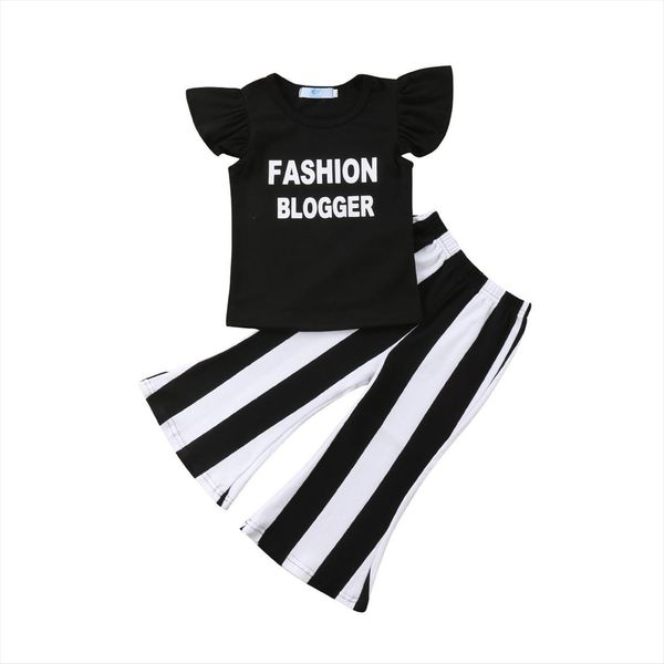 fashion blogger baby kids girls outfits black fly sleeve t shirt flare striped pants cotton clothes set, White
fashion blogger baby kids girls outfits black fly sleeve t shirt flare striped pants cotton clothes set, White