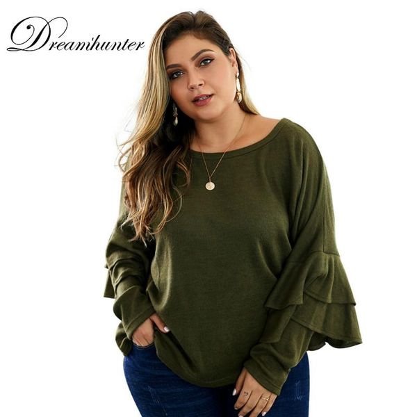 women's sweaters ruffle sleeve solid color bottoming shirt sweater plus size autumn fashion creative lotus leaf pullover fat mm, White;black
women's sweaters ruffle sleeve solid color bottoming shirt sweater plus size autumn fashion creative lotus leaf pullover fat mm, White;black