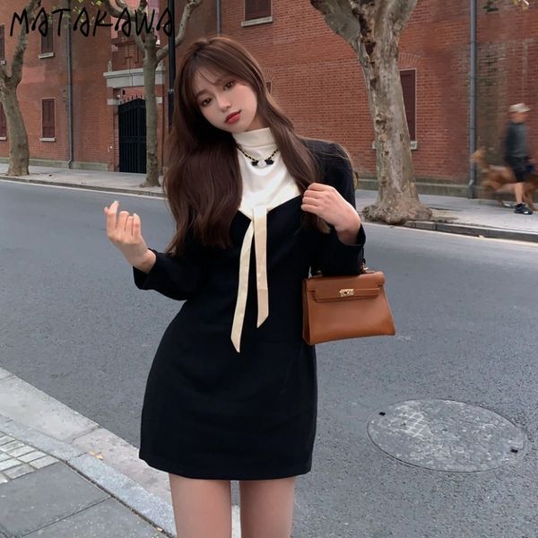 hepburn short woman dress autumn and winter vintage vestidos stitching fake two-piece slim waist black femme robe 210506, Black;gray
hepburn short woman dress autumn and winter vintage vestidos stitching fake two-piece slim waist black femme robe 210506, Black;gray