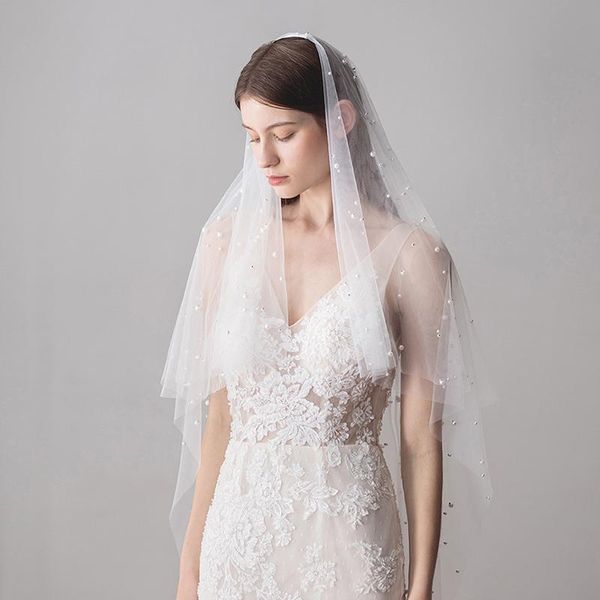 bridal veils tanpell one-layer pearls cut edge wedding veil ivory tulle simple, Black
bridal veils tanpell one-layer pearls cut edge wedding veil ivory tulle simple, Black