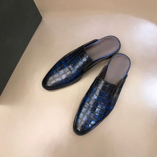 men real leather slippers slide sandals designer causal non-slip slides summer crocodile grain flip flops slippers with box size 6-11, Black
men real leather slippers slide sandals designer causal non-slip slides summer crocodile grain flip flops slippers with box size 6-11, Black