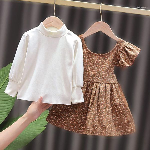 clothing sets 2021 spring autumn baby girl clothes flying sleeve floral sling dress 2pcs for borns1, White
clothing sets 2021 spring autumn baby girl clothes flying sleeve floral sling dress 2pcs for borns1, White