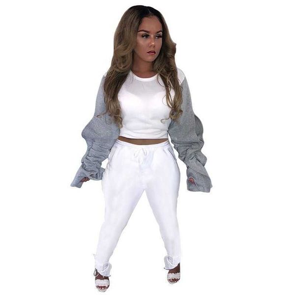 women winter 2pcs velvet puff sleeve sweatshirt harem pants tracksuit cropped hoodies white sweatpants conjunto sudadera mujer 210709
women winter 2pcs velvet puff sleeve sweatshirt harem pants tracksuit cropped hoodies white sweatpants conjunto sudadera mujer 210709