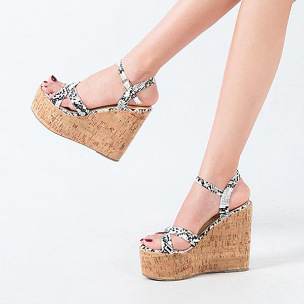 sandals colors block snake cross band platform women thick wedges super high heels sandalias buckle serpentine sandal big size42, Black
sandals colors block snake cross band platform women thick wedges super high heels sandalias buckle serpentine sandal big size42, Black