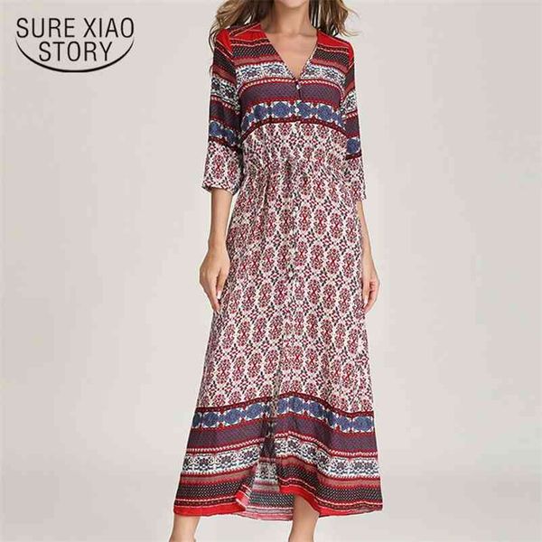 women dresses long elegant harajuku print ankle-length v-neck empire summer ladies half button 3837 50 210510, Black;gray
women dresses long elegant harajuku print ankle-length v-neck empire summer ladies half button 3837 50 210510, Black;gray