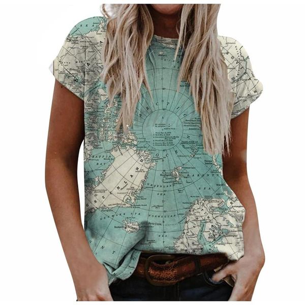 women's t-shirt map printing casual vintage y2k loose crew neck short sleeve summer clothes t shirt femme ete camisetas, White
women's t-shirt map printing casual vintage y2k loose crew neck short sleeve summer clothes t shirt femme ete camisetas, White
