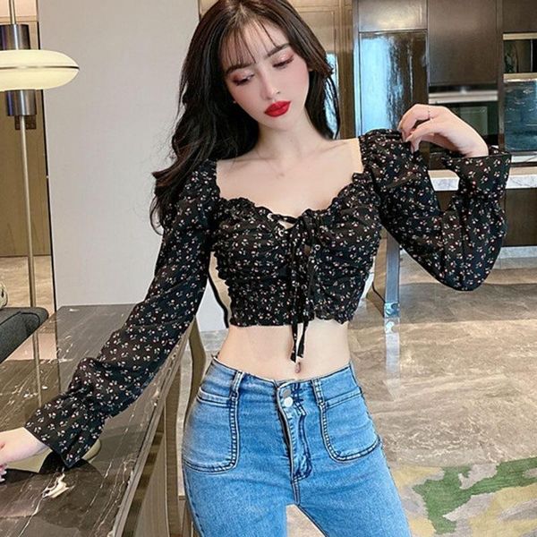 women's blouses & shirts floral print slash neck blouse summer sweet bow exposed navel long sleeve chiffon shirt, White
women's blouses & shirts floral print slash neck blouse summer sweet bow exposed navel long sleeve chiffon shirt, White