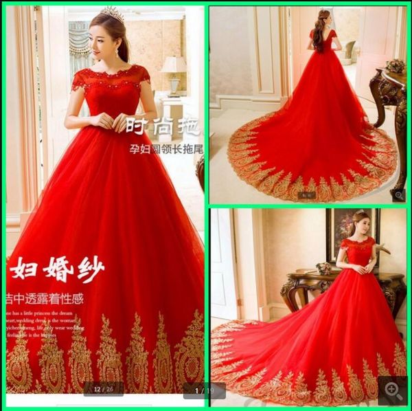 2021 vestido de noiva red tulle ball gown wedding dresses cap sleeve gold lace appliques vintage court train bridal gowns elegant beaded cor, White
2021 vestido de noiva red tulle ball gown wedding dresses cap sleeve gold lace appliques vintage court train bridal gowns elegant beaded cor, White