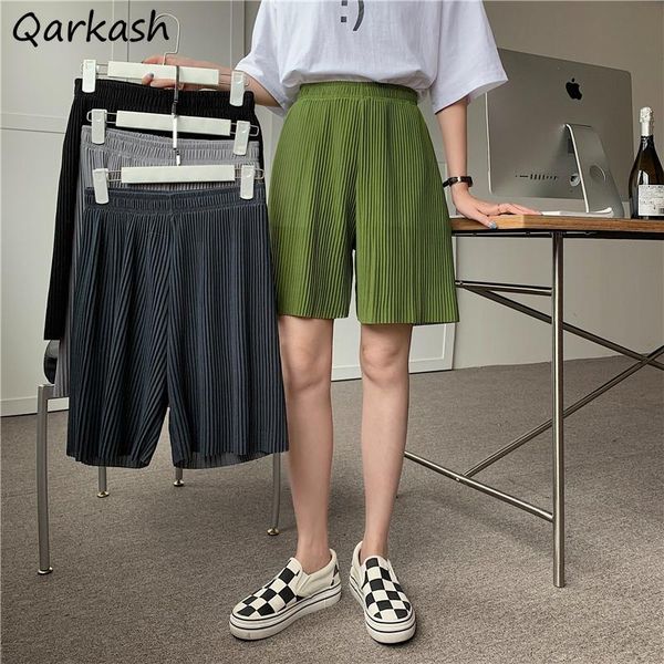 women's shorts women casual simple loose wide leg draped pleated elastic waist all-match female daily fashion trousers korean ins, White;black
women's shorts women casual simple loose wide leg draped pleated elastic waist all-match female daily fashion trousers korean ins, White;black