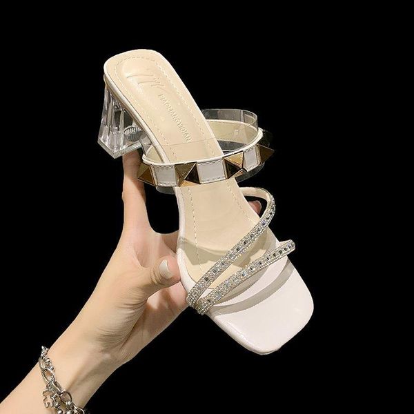 slippers 2021 summer fashion women's flip flops rhinestone sandals rivets high heels square heel open toe tenis feminino, Black
slippers 2021 summer fashion women's flip flops rhinestone sandals rivets high heels square heel open toe tenis feminino, Black