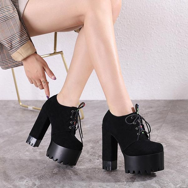 dress shoes 14cm thick heel short boots women's super high waterproof platform hate tiangao single 2021 autumn style, Black
dress shoes 14cm thick heel short boots women's super high waterproof platform hate tiangao single 2021 autumn style, Black