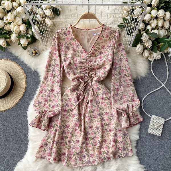 two piece dress french style floral new spring summer chic drawstring ruched v-neck long sleeve a-line boho sweet holiday short id, White
two piece dress french style floral new spring summer chic drawstring ruched v-neck long sleeve a-line boho sweet holiday short id, White