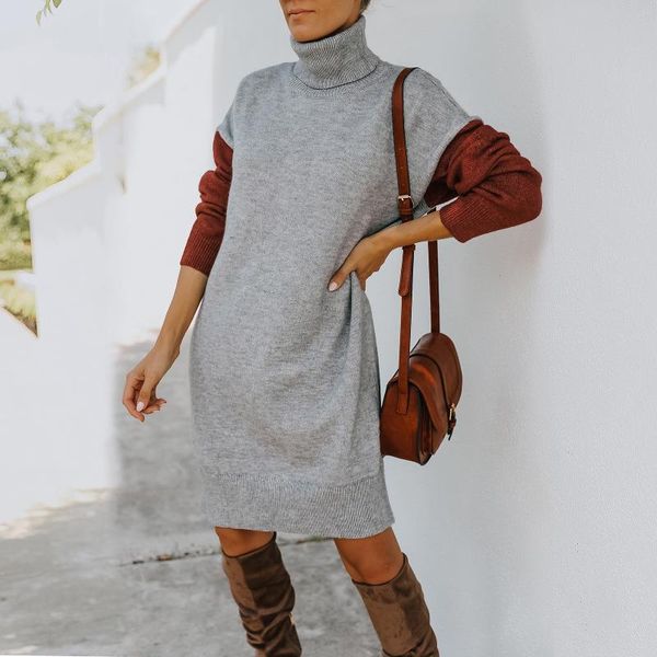 casual dresses autumn and winter 2021 high collar long sleeve splicing color pullover wool dress loose knit, Black;gray
casual dresses autumn and winter 2021 high collar long sleeve splicing color pullover wool dress loose knit, Black;gray