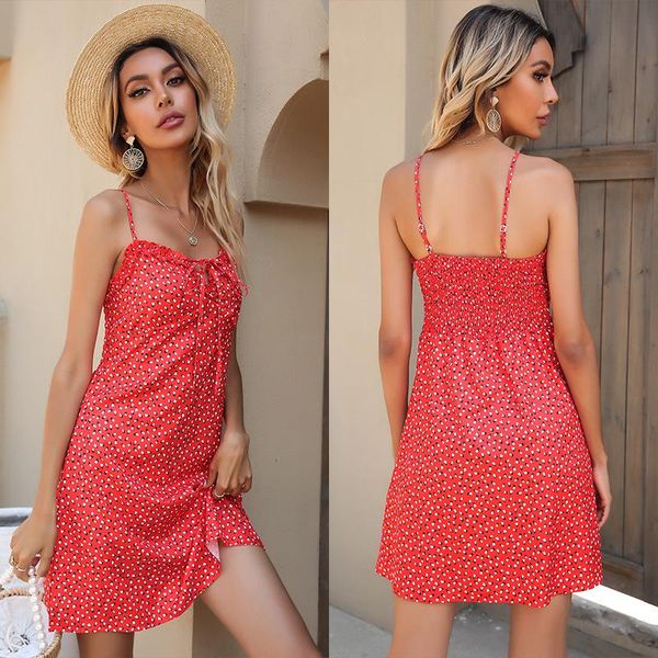 women's swimwear 2021 summer fashion boutique polka dot print chiffon vest smock v-neck halter a-line ultra short dress, White;black
women's swimwear 2021 summer fashion boutique polka dot print chiffon vest smock v-neck halter a-line ultra short dress, White;black