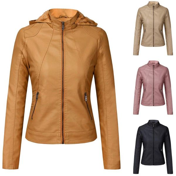women's leather & faux m-xxl fashion hooded pu jacket women autumn winter fur liner warm biker jackets female slim fit short coats, Black
women's leather & faux m-xxl fashion hooded pu jacket women autumn winter fur liner warm biker jackets female slim fit short coats, Black