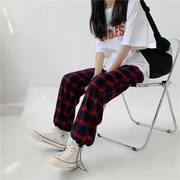 women's pants & capris superaen red plaid summer thin loose straight high waist 2021 wide-legged casual pockets woman, Black;white
women's pants & capris superaen red plaid summer thin loose straight high waist 2021 wide-legged casual pockets woman, Black;white