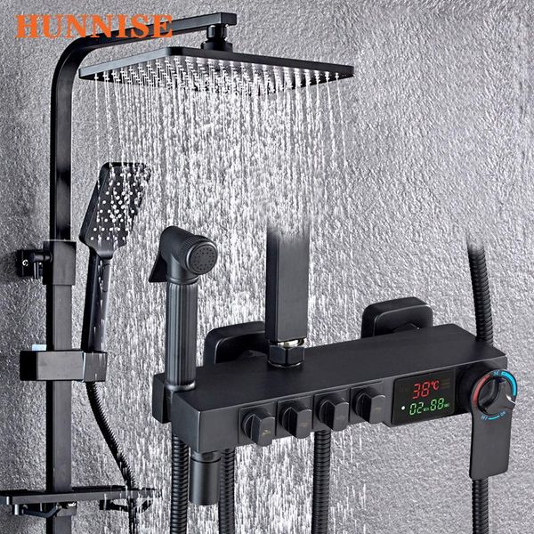 digital shower set black bronze bathroom mixer faucet solid brass bathtub tap luxury thermostatic bath system sets
digital shower set black bronze bathroom mixer faucet solid brass bathtub tap luxury thermostatic bath system sets