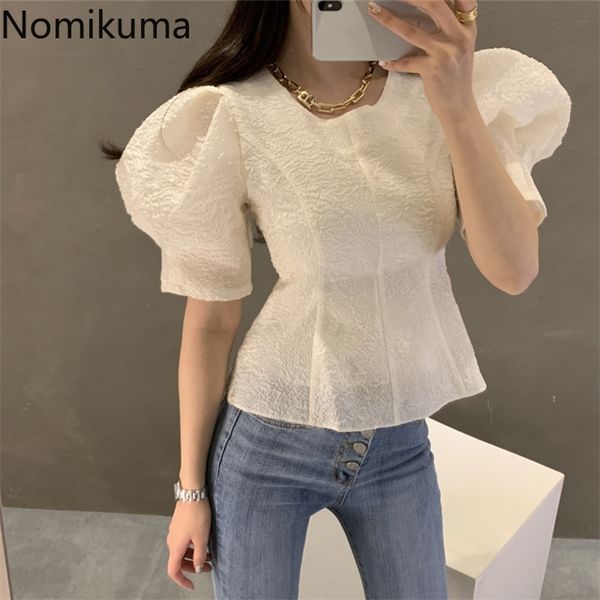 nomikuma blouse women korean puff short sleeve o-neck shirt spring slim waist jacquard elegant blusas feminimos 6f430 210730, White
nomikuma blouse women korean puff short sleeve o-neck shirt spring slim waist jacquard elegant blusas feminimos 6f430 210730, White