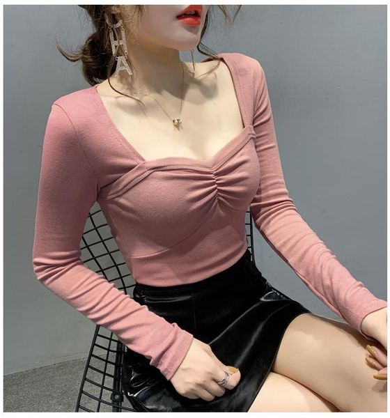 women's t-shirt zity size s -3xl female cotton full sleeve t -shirt girls patchwork wrinkled square collar slim tshirts real pos, White
women's t-shirt zity size s -3xl female cotton full sleeve t -shirt girls patchwork wrinkled square collar slim tshirts real pos, White