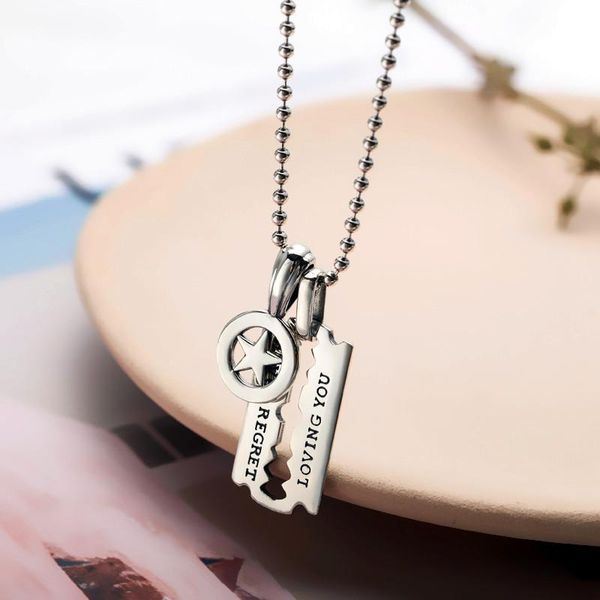 chains thai silver blade-shaped letter circular hollow five-pointed star necklace pendant light luxury jewelry for girlfriends
chains thai silver blade-shaped letter circular hollow five-pointed star necklace pendant light luxury jewelry for girlfriends