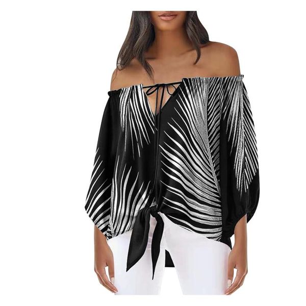 women's blouses & shirts stiped womens blouse slash neck girl bow knot fashion print one-line shoulder straps long sleeve female casual, White
women's blouses & shirts stiped womens blouse slash neck girl bow knot fashion print one-line shoulder straps long sleeve female casual, White