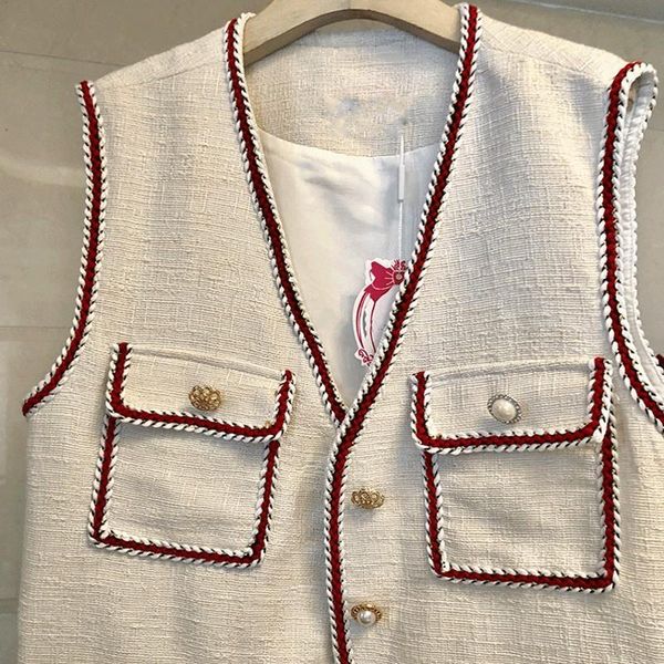 women's vests european spring summer ladies sleeveless weaving panelled tweed fashion single breasted v-neck slim womens waistcoats, Black;white
women's vests european spring summer ladies sleeveless weaving panelled tweed fashion single breasted v-neck slim womens waistcoats, Black;white