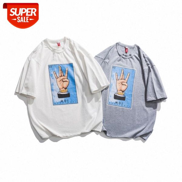 mansclot gesture print round neck loose short sleeve t-shirt men's half #xe7n, White;black
mansclot gesture print round neck loose short sleeve t-shirt men's half #xe7n, White;black