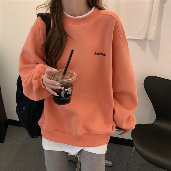 women's hoodies & sweatshirts orange gray sweatshirt women m-xl fake two piece oversized hoodie female loose korean fleece letter embro, Black
women's hoodies & sweatshirts orange gray sweatshirt women m-xl fake two piece oversized hoodie female loose korean fleece letter embro, Black