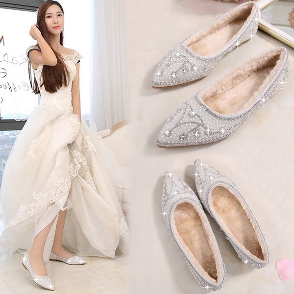 sandals 2021 spring bridal flat wedding crystal banquet square heel size pointed toe plus veet warm shoes women, Black
sandals 2021 spring bridal flat wedding crystal banquet square heel size pointed toe plus veet warm shoes women, Black