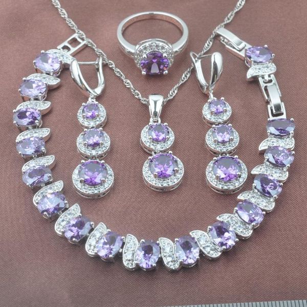 wedding jewelry sets noble purple crystal 925 sterling silver fashion set for women earring necklace pendant ring bracelet yz0489, Slivery;golden
wedding jewelry sets noble purple crystal 925 sterling silver fashion set for women earring necklace pendant ring bracelet yz0489, Slivery;golden