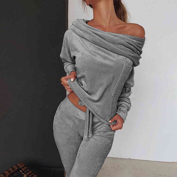 fall women clothes 2 pieces set winter tracksuit one shoulder suits sweatshirt solid oversize pullover two piece set 210515, White
fall women clothes 2 pieces set winter tracksuit one shoulder suits sweatshirt solid oversize pullover two piece set 210515, White