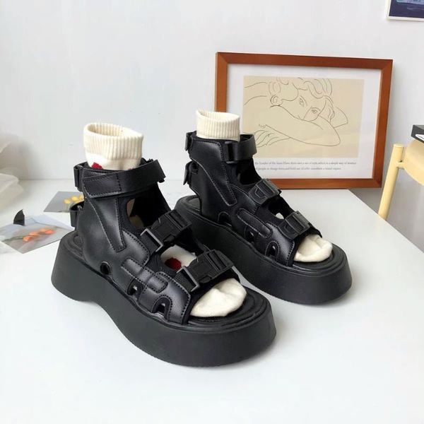 sandals chunky women pu leather platform flats ankle buckle straps ladies summer beach casual shoes handmade, Black
sandals chunky women pu leather platform flats ankle buckle straps ladies summer beach casual shoes handmade, Black