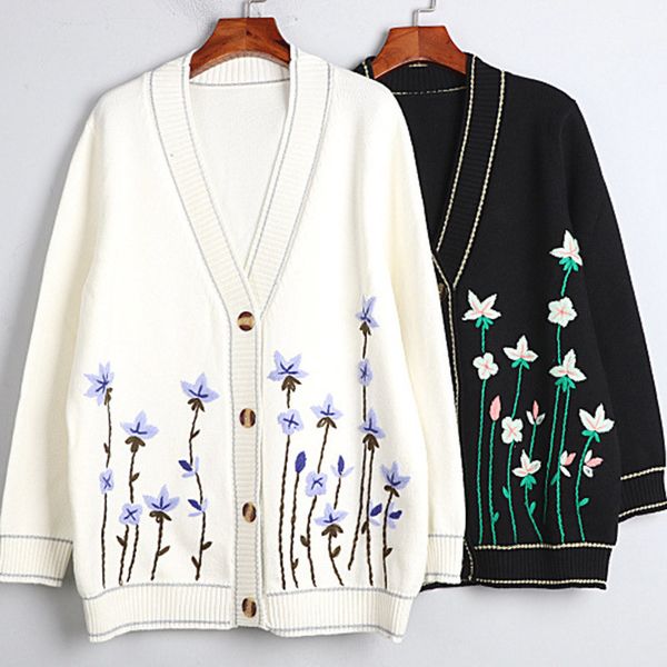 knits daffodils embroidery oversized long women sweater coat autumn winter v-neck white cardigan knit overcoat
knits daffodils embroidery oversized long women sweater coat autumn winter v-neck white cardigan knit overcoat