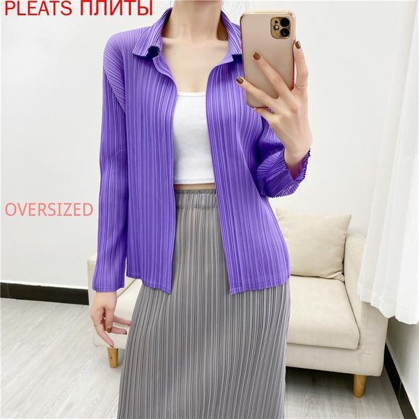 women's jackets miyake pleated coat 2021 air-conditioned shirt casual fashion all-match temperament clothing pleats veste femme ropa, Black;brown
women's jackets miyake pleated coat 2021 air-conditioned shirt casual fashion all-match temperament clothing pleats veste femme ropa, Black;brown