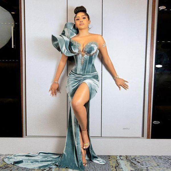 party dresses african high split mermaid evening gowns sheer neck one shoulder lace up back prom sweep train aso ebi pary dress, White;black
party dresses african high split mermaid evening gowns sheer neck one shoulder lace up back prom sweep train aso ebi pary dress, White;black