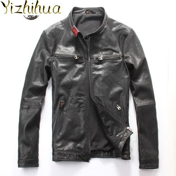 men's leather & faux designer mens spring sheepskin jacket motorcycle biker genuine casual punk outwear coat rock jackets, Black
men's leather & faux designer mens spring sheepskin jacket motorcycle biker genuine casual punk outwear coat rock jackets, Black