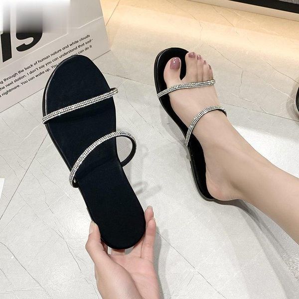 2021 flat slippers casual shoes flat slippers for womenoutside fashion leather woman summer open crystal women shoes, Black
2021 flat slippers casual shoes flat slippers for womenoutside fashion leather woman summer open crystal women shoes, Black