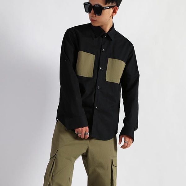 men's casual shirts korean mens cotton shirt retro tooling tide contrast color pocket male clothing men fashion long-sleeved dr, White;black
men's casual shirts korean mens cotton shirt retro tooling tide contrast color pocket male clothing men fashion long-sleeved dr, White;black