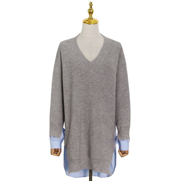 patchwork hit color pullover women 2021 autumn casual fashion new style temperament all match v neck women clothes, White;black
patchwork hit color pullover women 2021 autumn casual fashion new style temperament all match v neck women clothes, White;black
