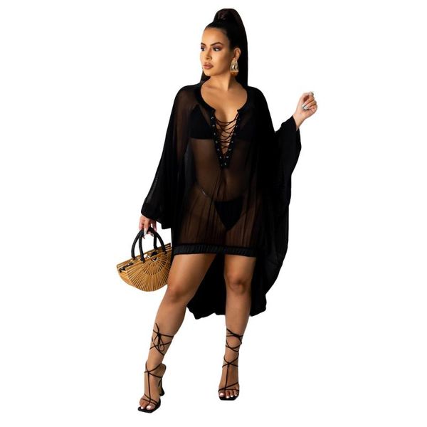 women's swimwear mesh dresses women see though loose batwing sleeve beach cover-ups dress swimwears vacation sundress, White;black
women's swimwear mesh dresses women see though loose batwing sleeve beach cover-ups dress swimwears vacation sundress, White;black
