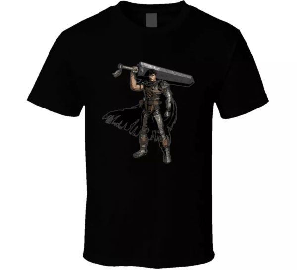 guts berserk manga anime japanese fan t shirt, White;black