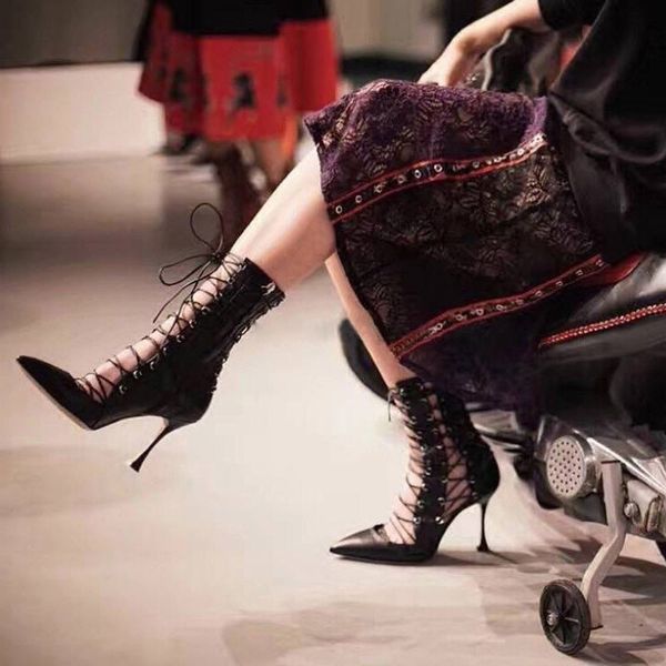 boots black hollow boots women's straps high-heeled pointed sandals stiletto zipper high heels tide
boots black hollow boots women's straps high-heeled pointed sandals stiletto zipper high heels tide