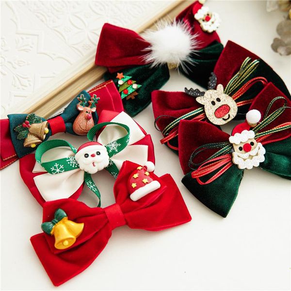 hair accessories christmas velvet bows clips handmade bowknot hairpin for girls grips xmas party headwear accessoires, Slivery;white
hair accessories christmas velvet bows clips handmade bowknot hairpin for girls grips xmas party headwear accessoires, Slivery;white