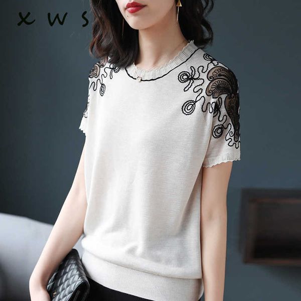 summer women sweater and pullover fashion lace patchwork short sleeve o neck knit female sweater casual loose 210604, White;black
summer women sweater and pullover fashion lace patchwork short sleeve o neck knit female sweater casual loose 210604, White;black
