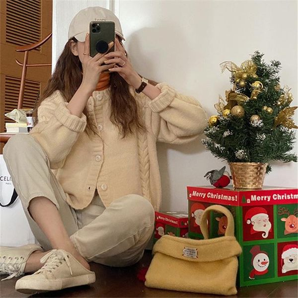 women's knits & tees knitted shirt spring / autumn round collar single-breasted paragraph knitting cardigan coat loose women wear outsi, White
women's knits & tees knitted shirt spring / autumn round collar single-breasted paragraph knitting cardigan coat loose women wear outsi, White