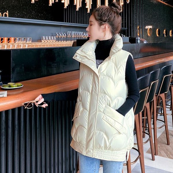 women's vests women solid turn down collar zipper quilted ladies sleeveless jacket loose korean style waistcoat, Black;white
women's vests women solid turn down collar zipper quilted ladies sleeveless jacket loose korean style waistcoat, Black;white