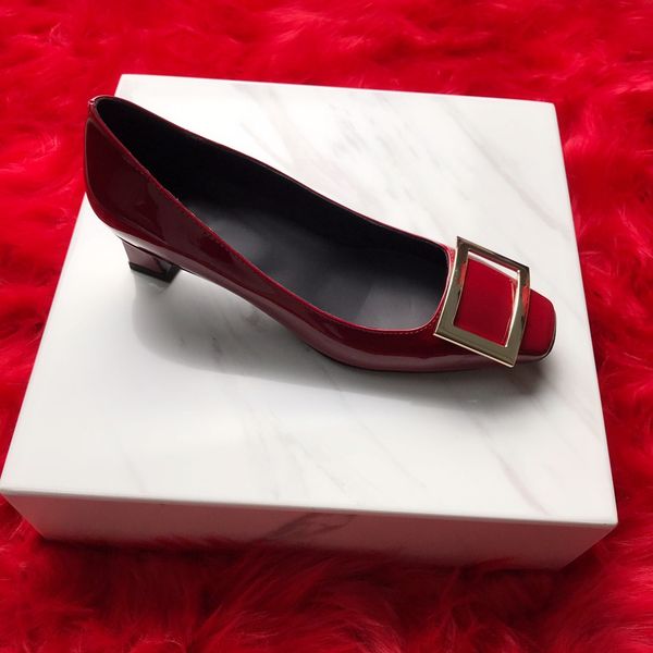 high-quality summer women's imported patent leather high-heeled sandals classic square platform light-colored shoes bright red multi-co, Black
high-quality summer women's imported patent leather high-heeled sandals classic square platform light-colored shoes bright red multi-co, Black