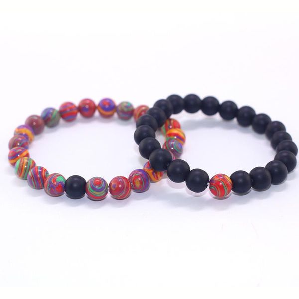 beaded, strands colorful men and women beaded bracelets fashion striped frosted stones combination couples bracelet, Black
beaded, strands colorful men and women beaded bracelets fashion striped frosted stones combination couples bracelet, Black