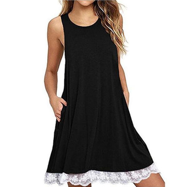casual dresses beach style round neckline women summer solid o-neck tank sleeveless a line mini dress lace, Black;gray
casual dresses beach style round neckline women summer solid o-neck tank sleeveless a line mini dress lace, Black;gray
