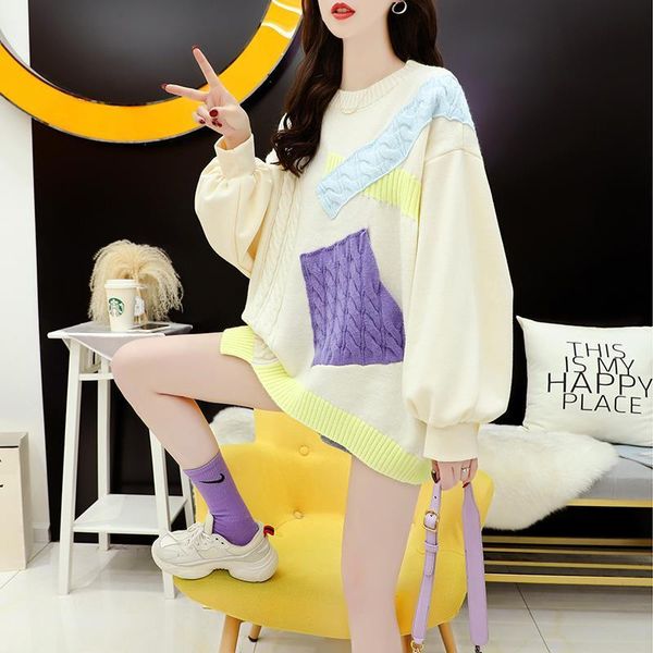 women's sweaters dayifun oversize sweater women patchwork o neck pullover knit harajuku jumper korean fashion puff sleeve winter, White;black
women's sweaters dayifun oversize sweater women patchwork o neck pullover knit harajuku jumper korean fashion puff sleeve winter, White;black